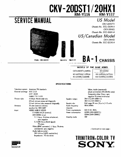 Sony CKV-20DST1, CKV-20HX1 Service Manual Tv Color - RM-Y116, RM-Y117 - (6.015Kb) 3 Part File - pag. 59